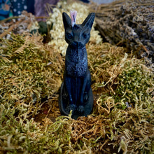 Load image into Gallery viewer, Black Cat Shaped Good Luck Jinx Removing Spell Candle (Scented with Black Cat Oil)