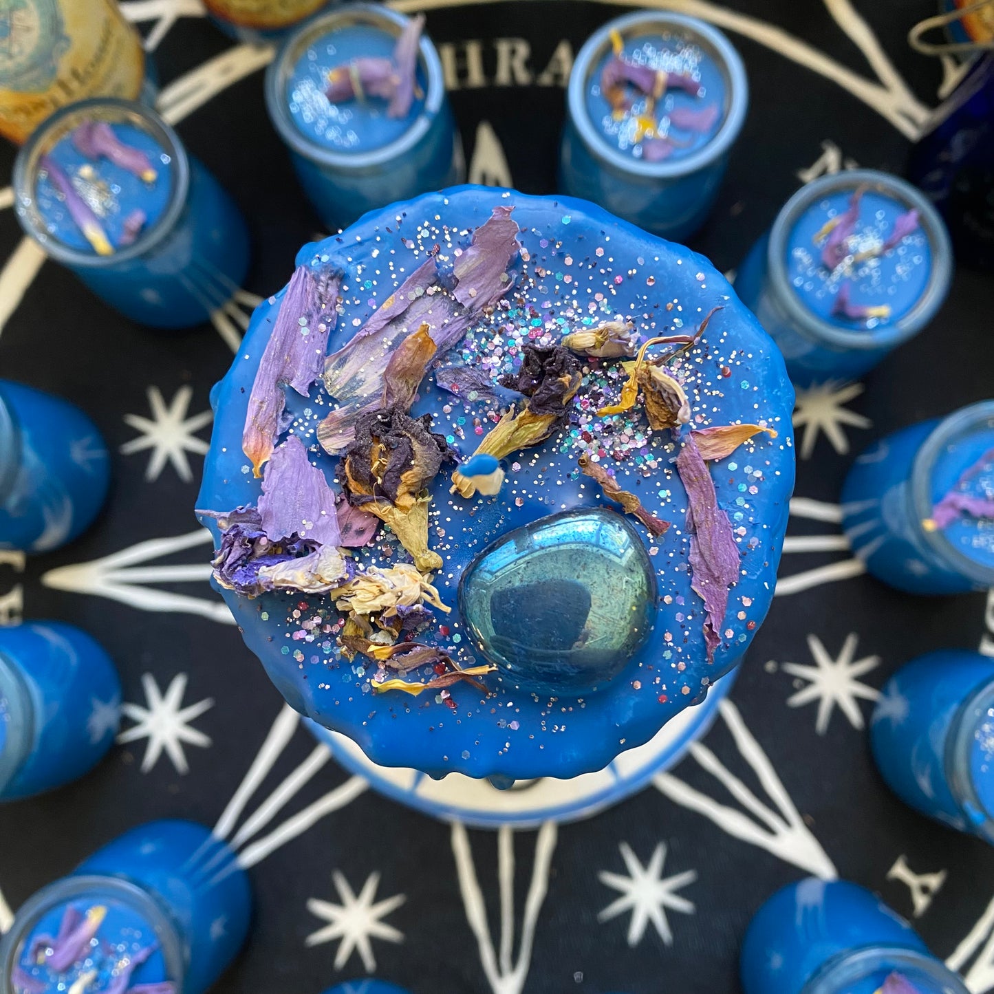 Bougie pilier géante Blue Moon
