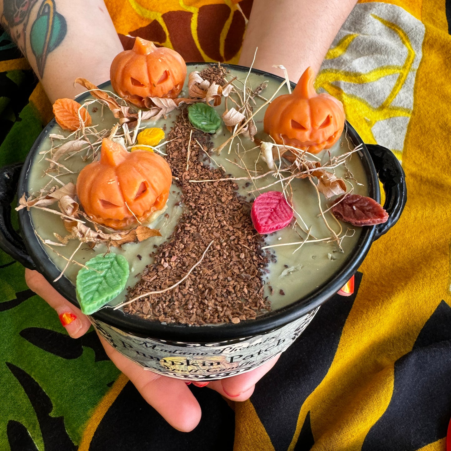 Pumpkin Patch Harvest Abundance Cauldron Candle