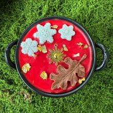 Load image into Gallery viewer, Solstice Blessing Winter Ritual Cauldron Candle