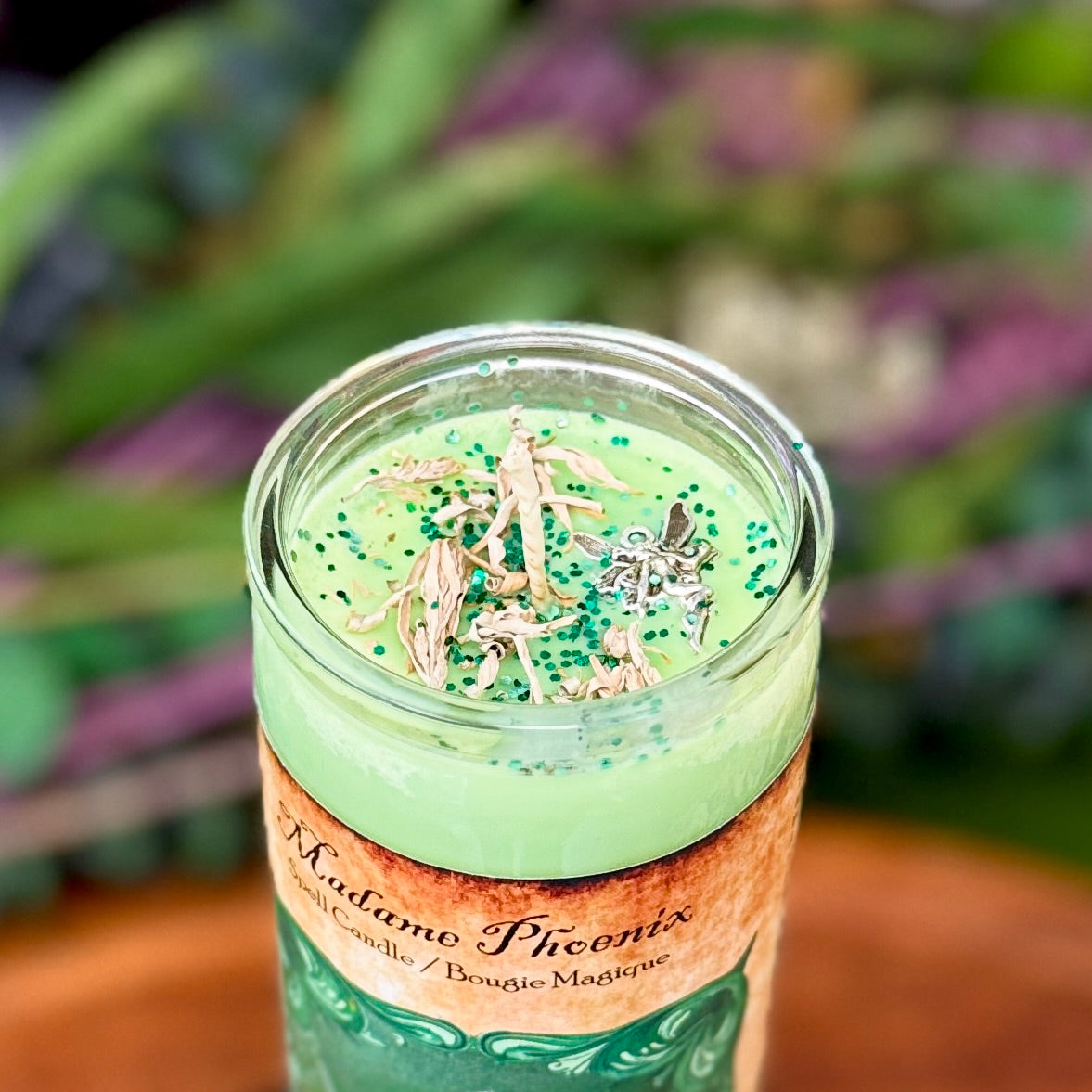 Bougie de sort rituel d’absinthe de fée verte