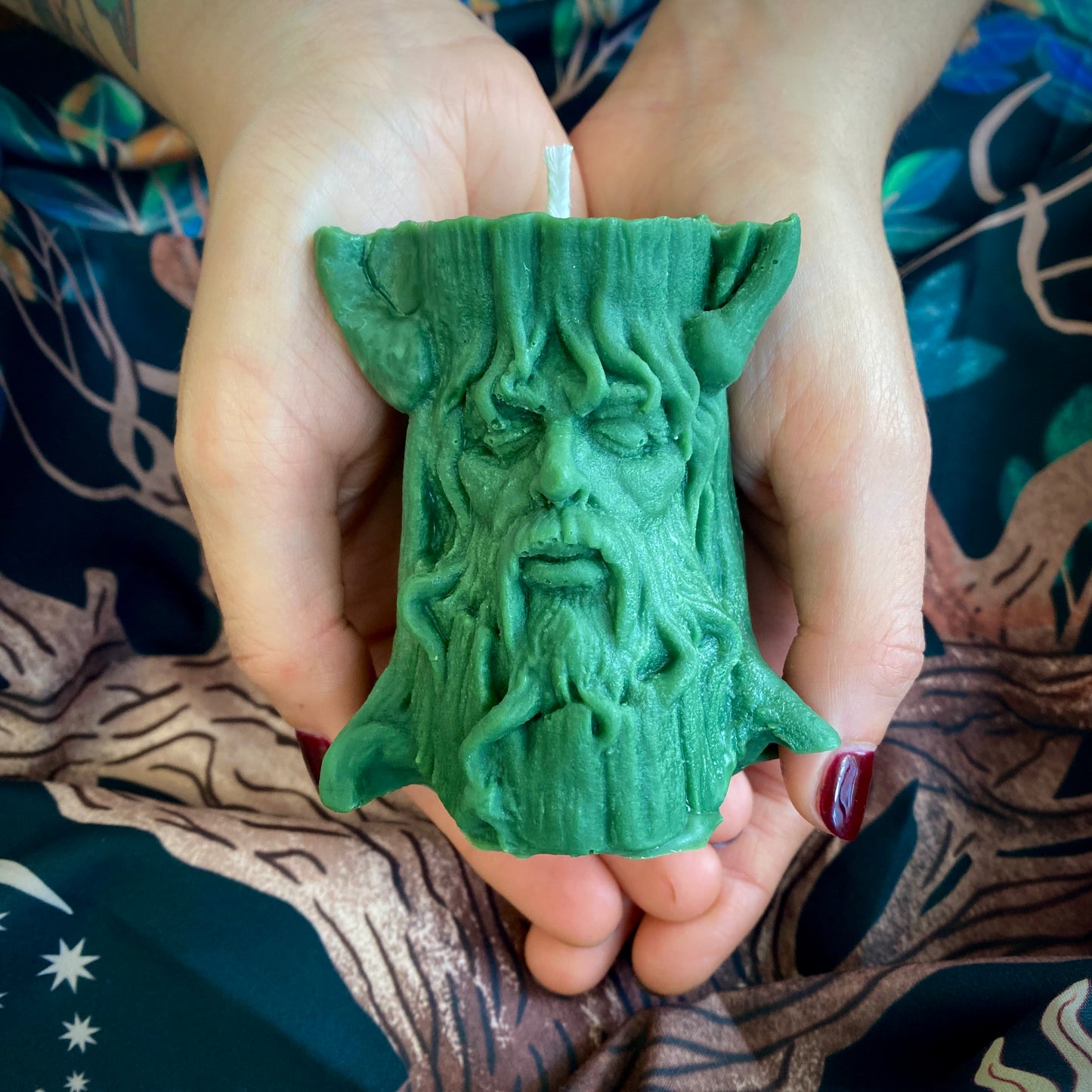 Tree Spirit Green Man Shaped Wicca Altar Candle