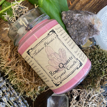 Load image into Gallery viewer, Crystal Magic Rose Quartz Spell Candle