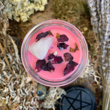 Load image into Gallery viewer, Crystal Magic Rose Quartz Spell Candle