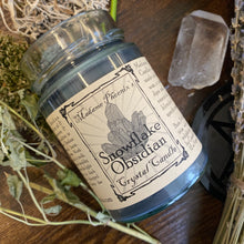 Load image into Gallery viewer, Crystal Magic Snowflake Obsidian Candle