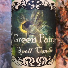 Load image into Gallery viewer, Green Fairy Absinthe Magic Pillar Candle