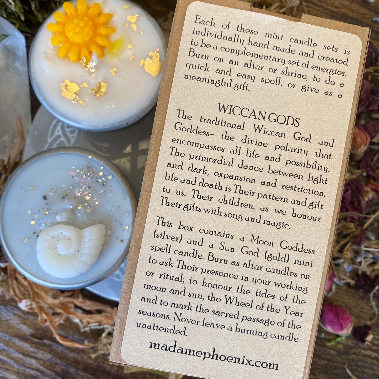 Wiccan God & Goddess Magic Spell Ensembles mini duo magique de bougie chauffe-plat