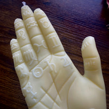 Load image into Gallery viewer, Palmistry Hand Life Size Divination Shaped Candle