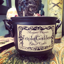 Load image into Gallery viewer, Triple Goddess Sacred Cauldron Candles