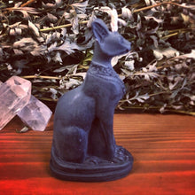 Load image into Gallery viewer, Black Cat Shaped Good Luck Jinx Removing Spell Candle (Scented with Black Cat Oil)