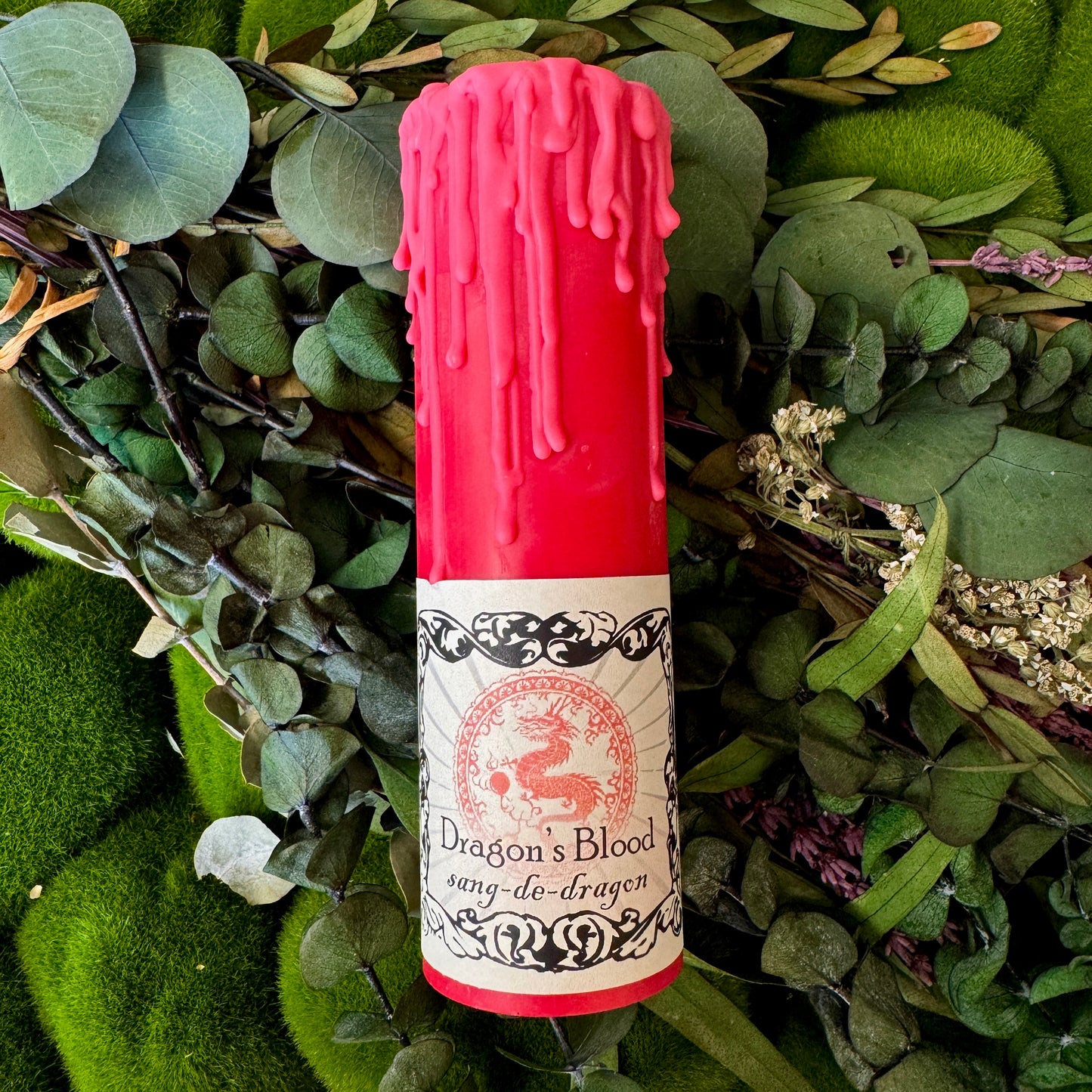 Bougie pilier haute sang de dragons