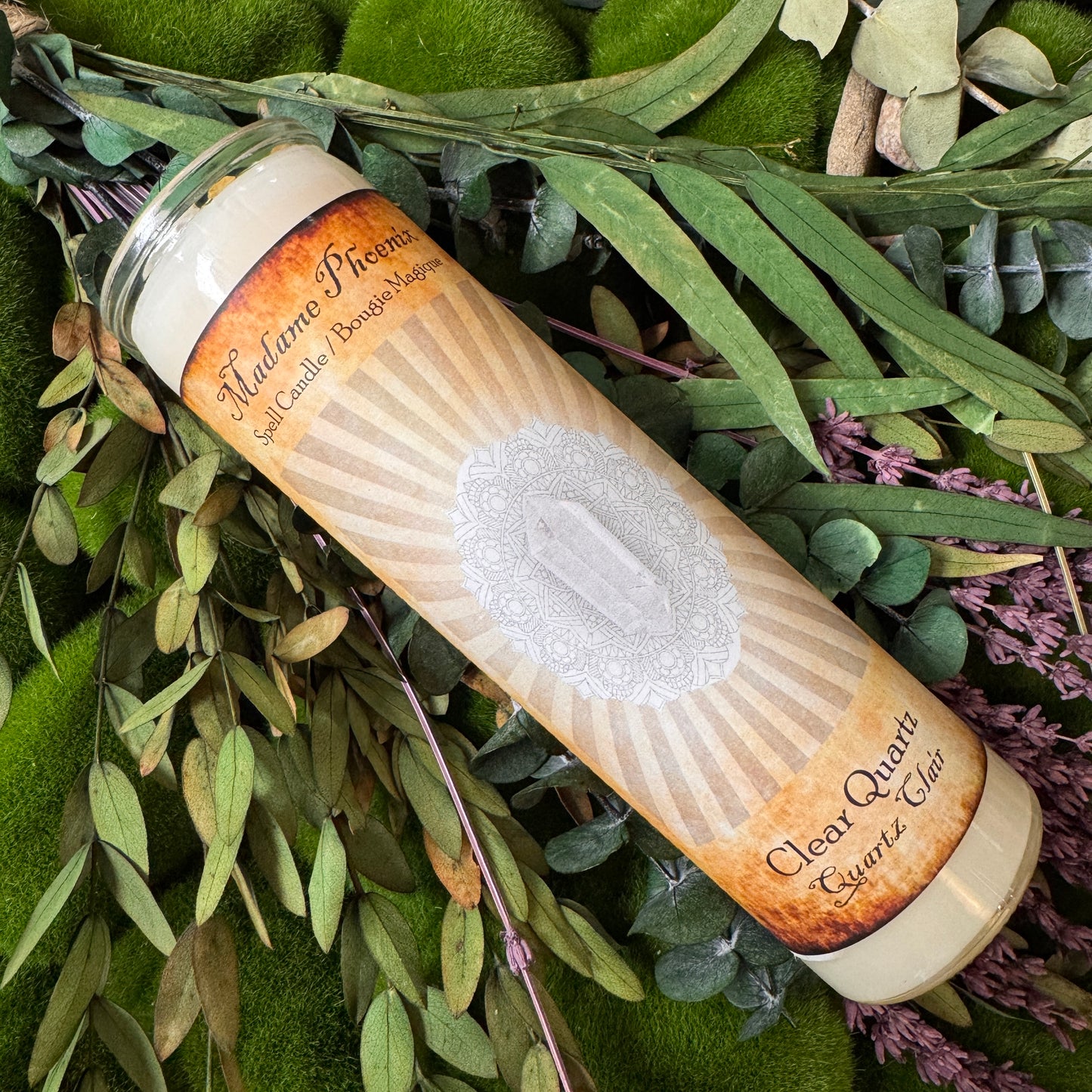 Crystal Magic Clear Quartz Spell Candle