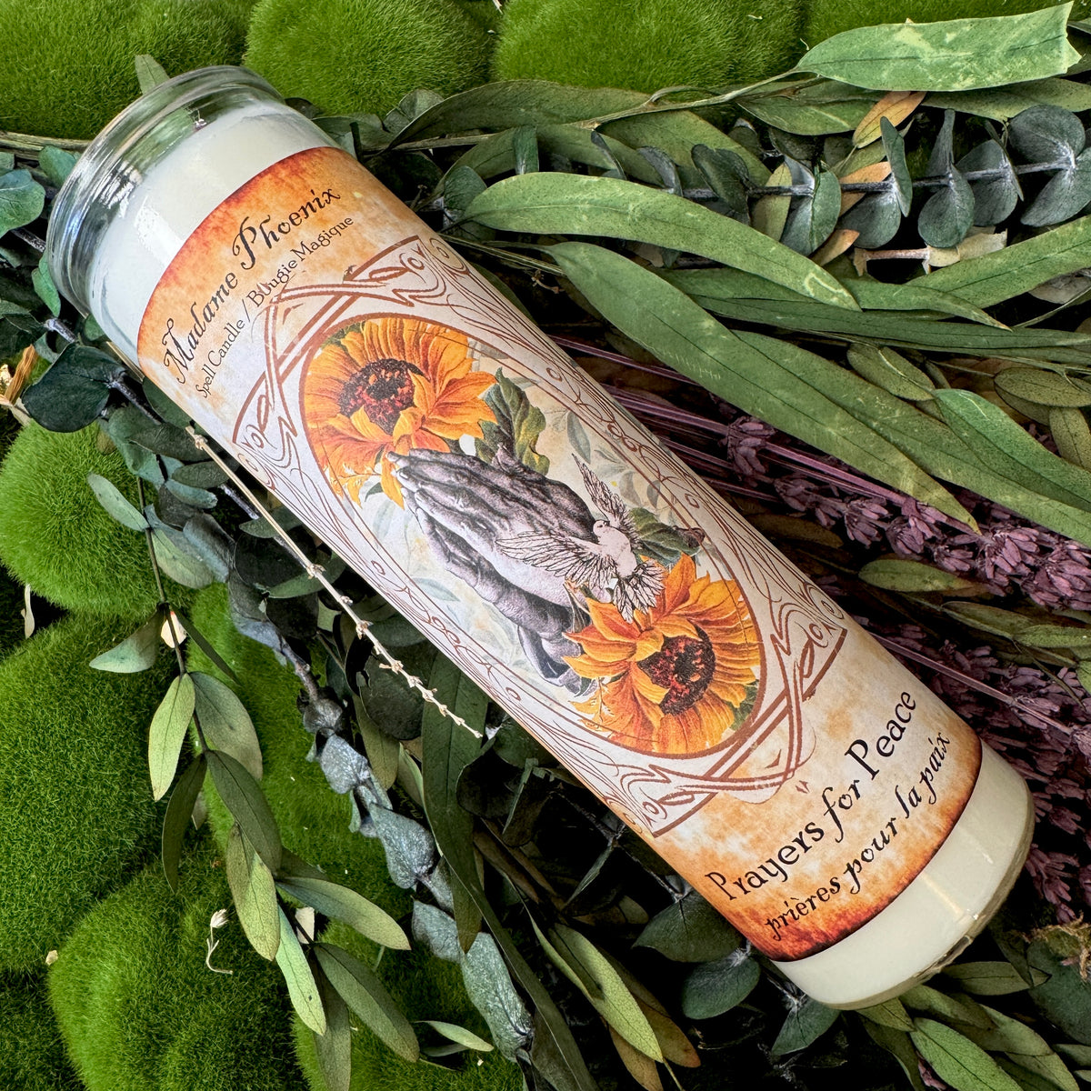 Prayers for Peace spiritual altar candle