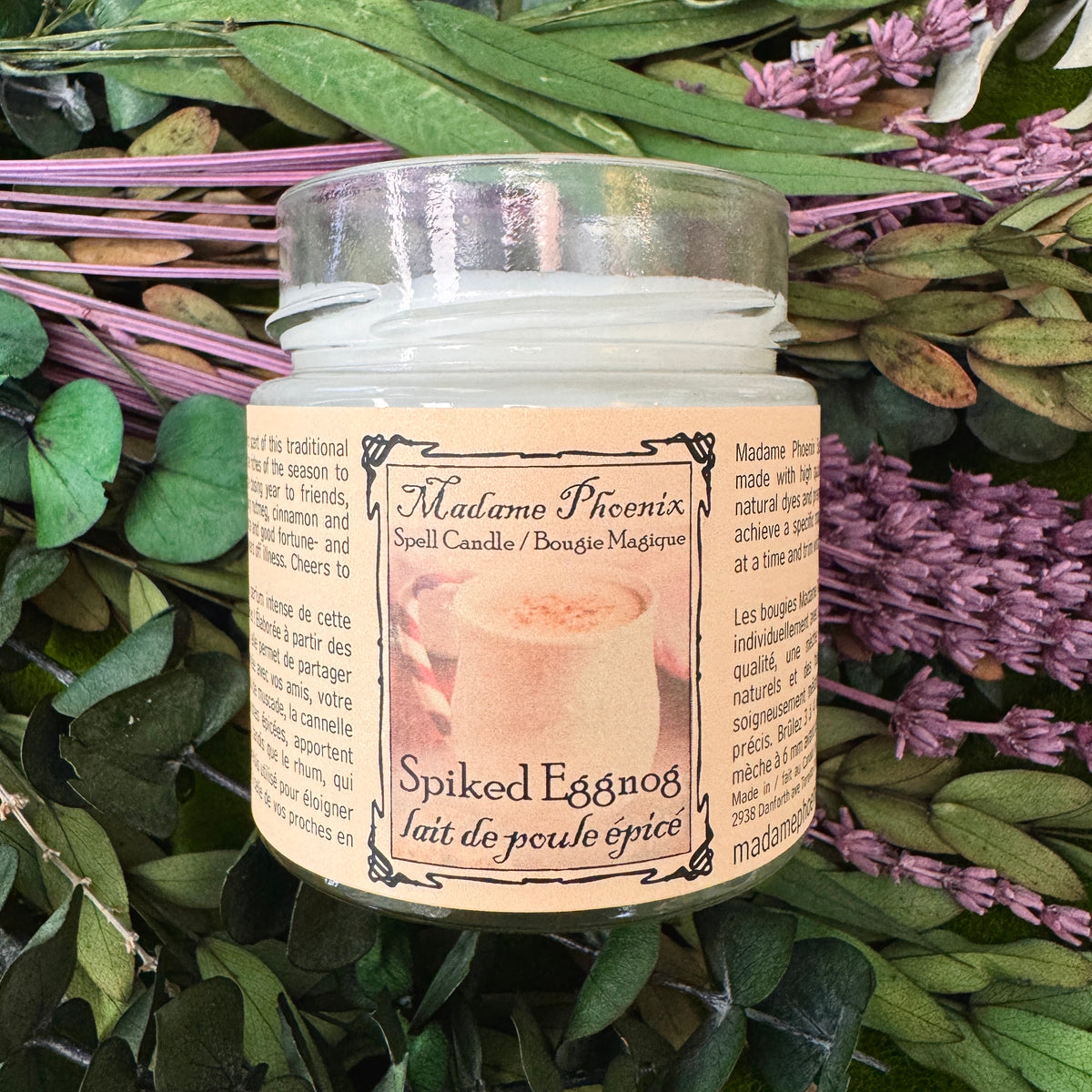 Bougie du solstice de bénédiction d’abondance saisonnière de vacances au lait de poule enrichi