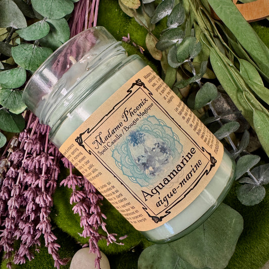 Crystal Magic Aquamarine Spell Candle