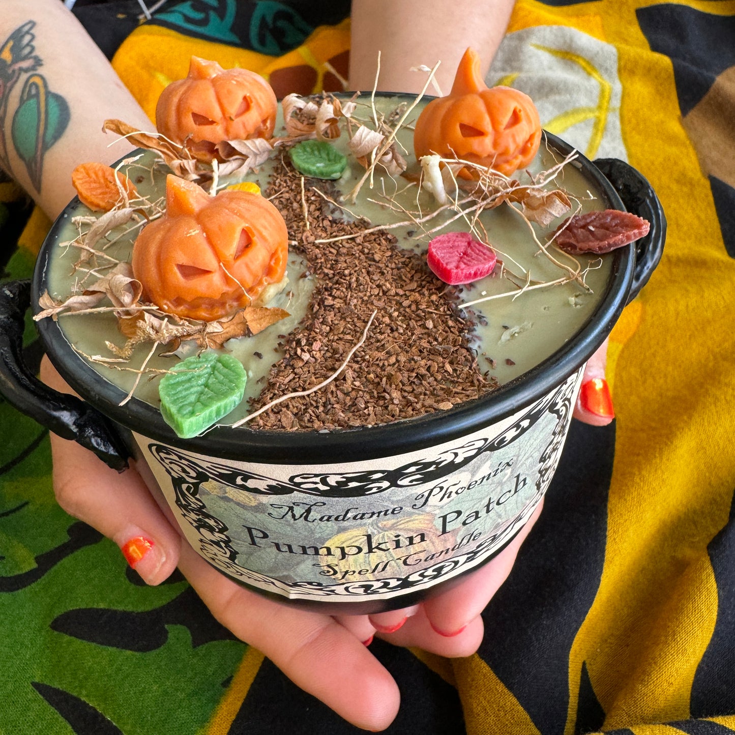 Pumpkin Patch Harvest Abundance Cauldron Candle