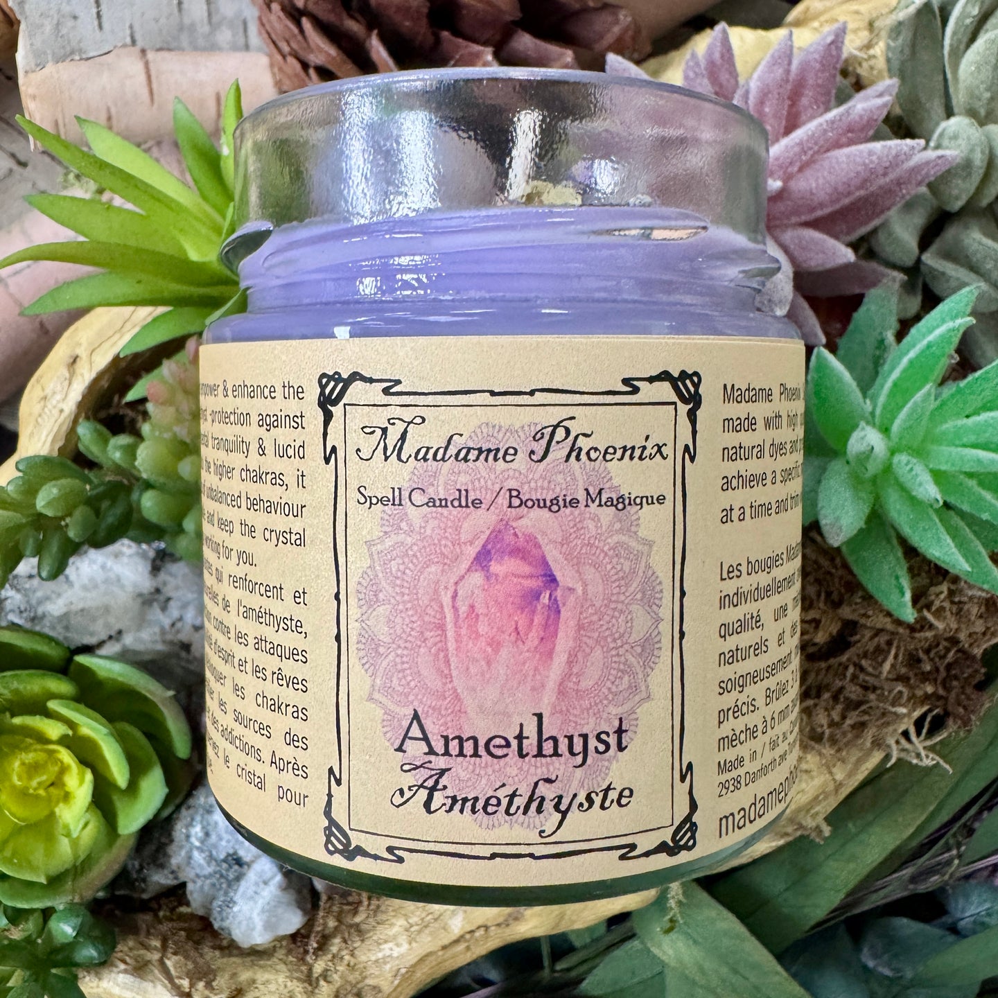 Crystal Magic Amethyst Spell Candle