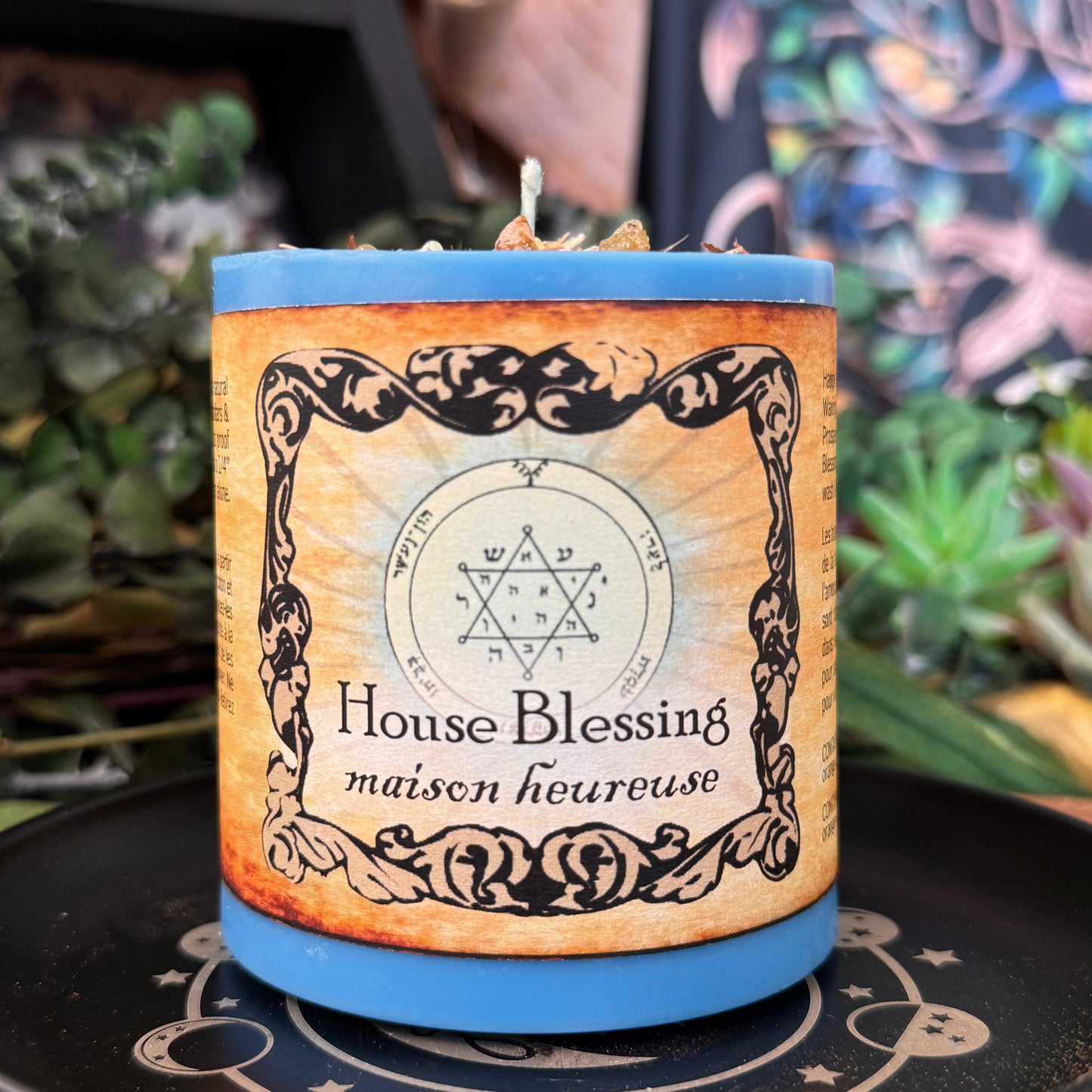 Bougie rituelle épaisse Happy Home House Blessing