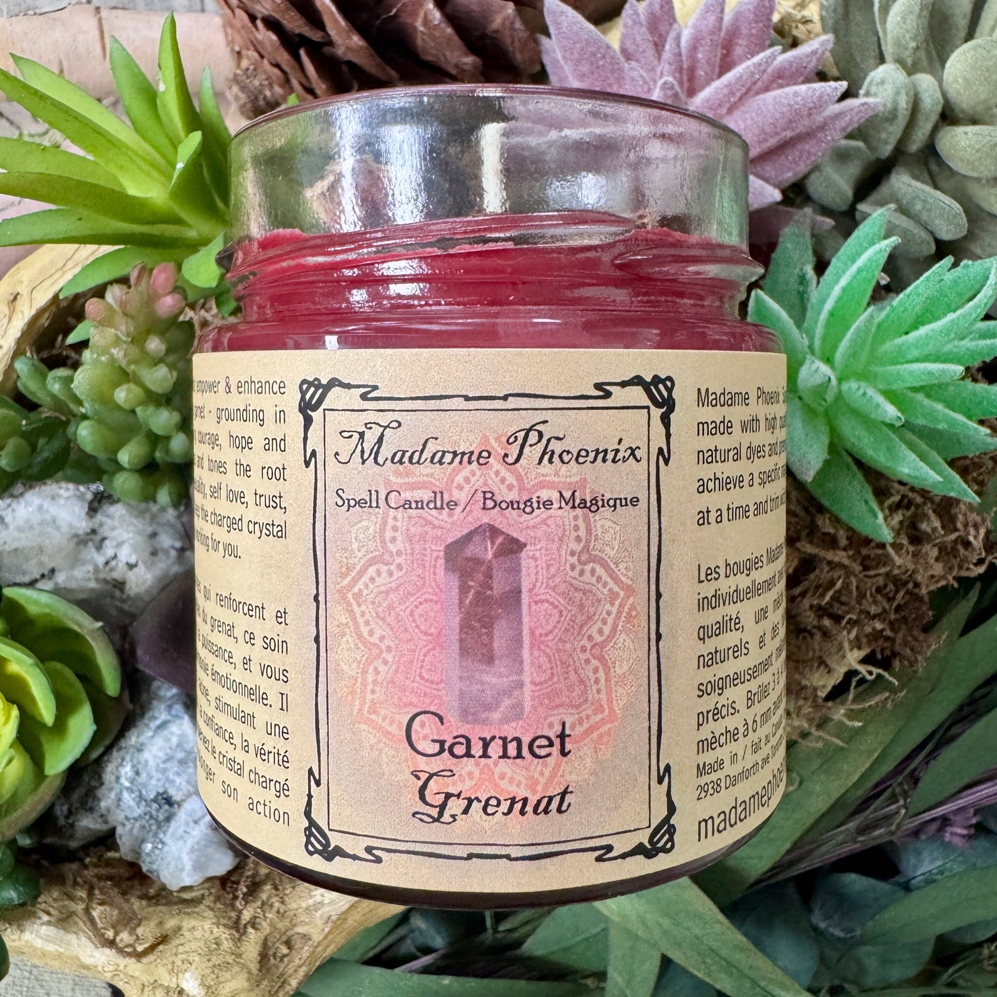 Crystal Magic Garnet Spell Candle