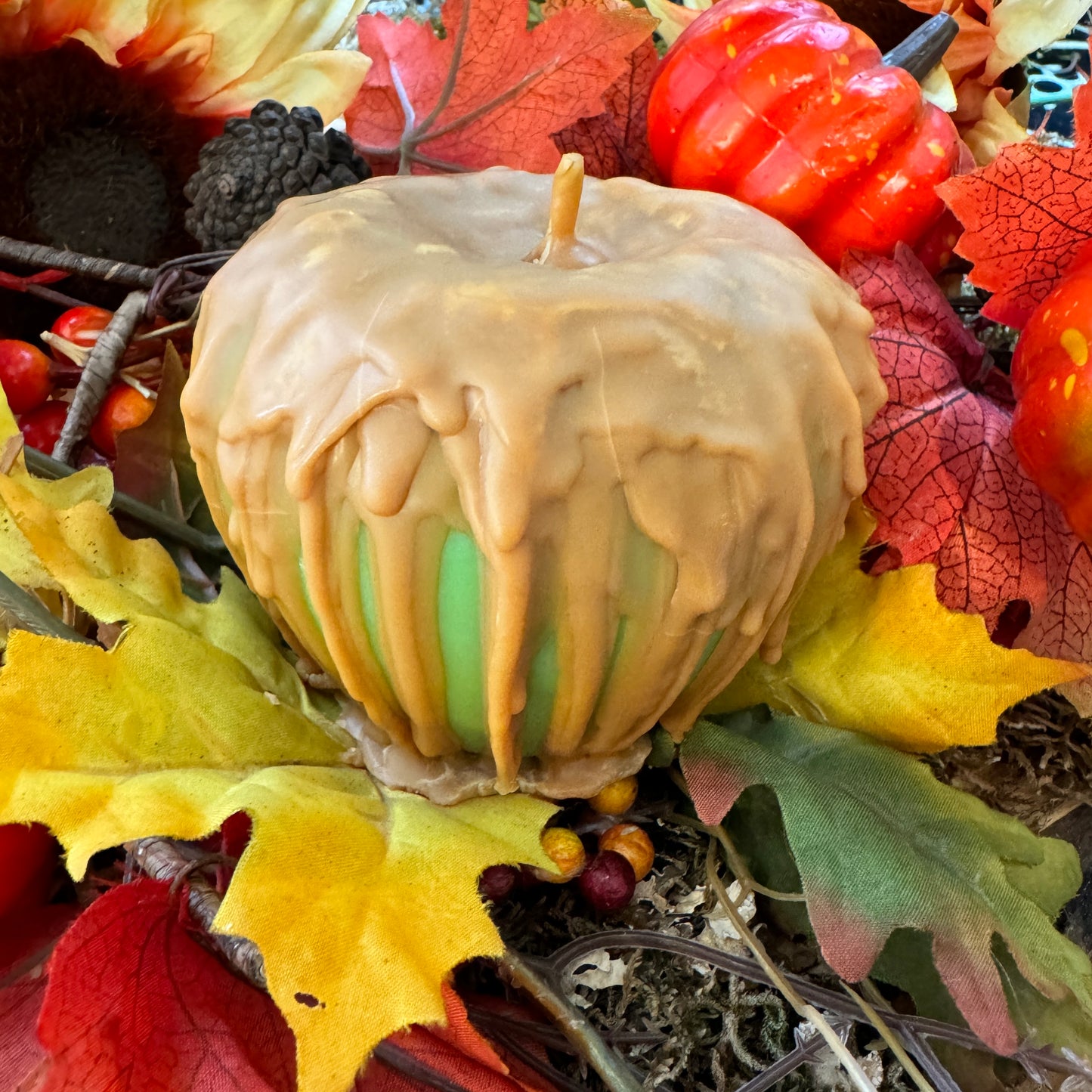 Caramel Apple Shaped Autumn Abundance Candle