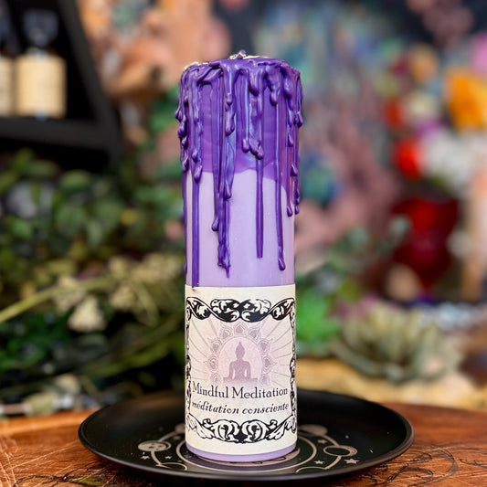 Mindful Meditation Tall Pillar Candle
