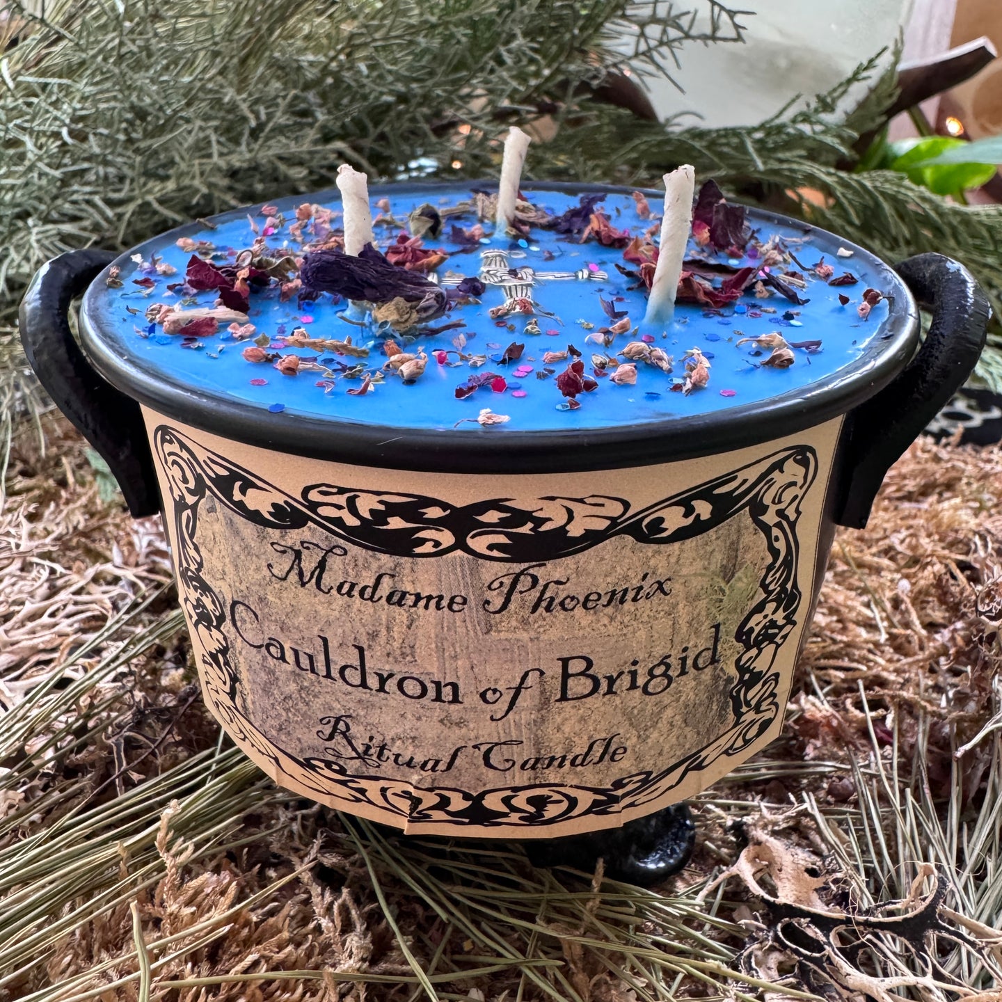 Cauldron of Brigid Imbolc Goddess Altar Spell Candle