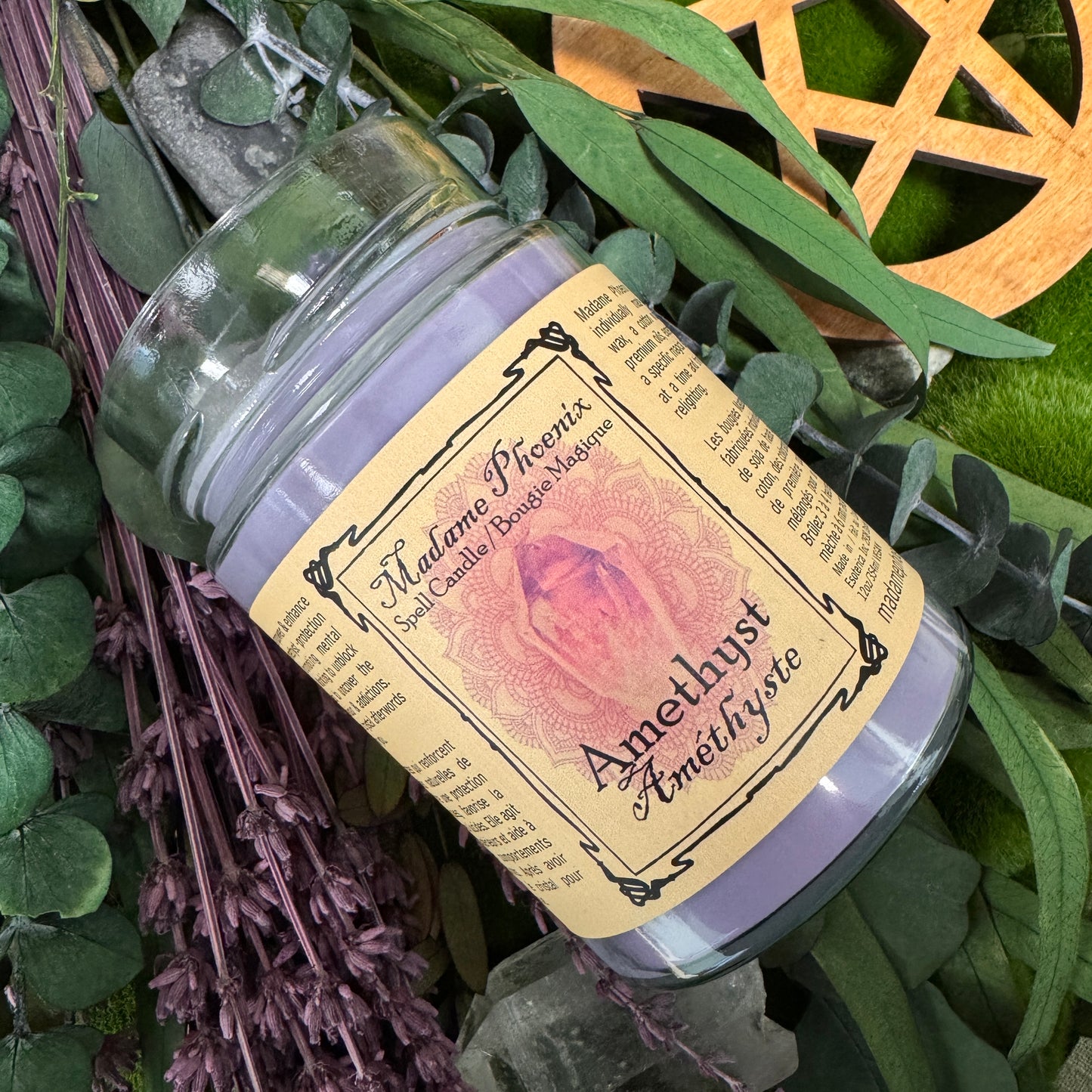 Crystal Magic Amethyst Spell Candle