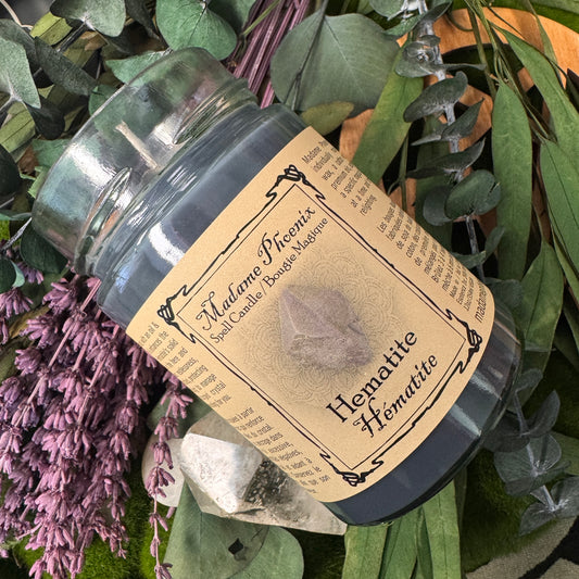 Crystal Magic Hematite Spell Candle