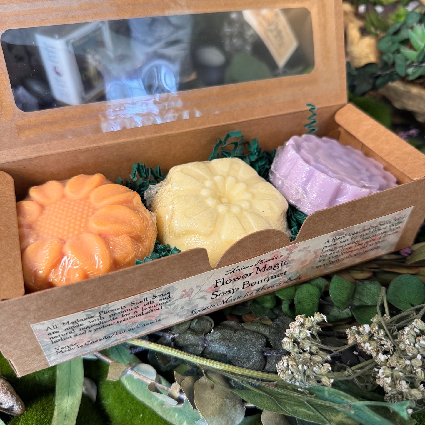 Échantillonneur de savon magique aux fleurs