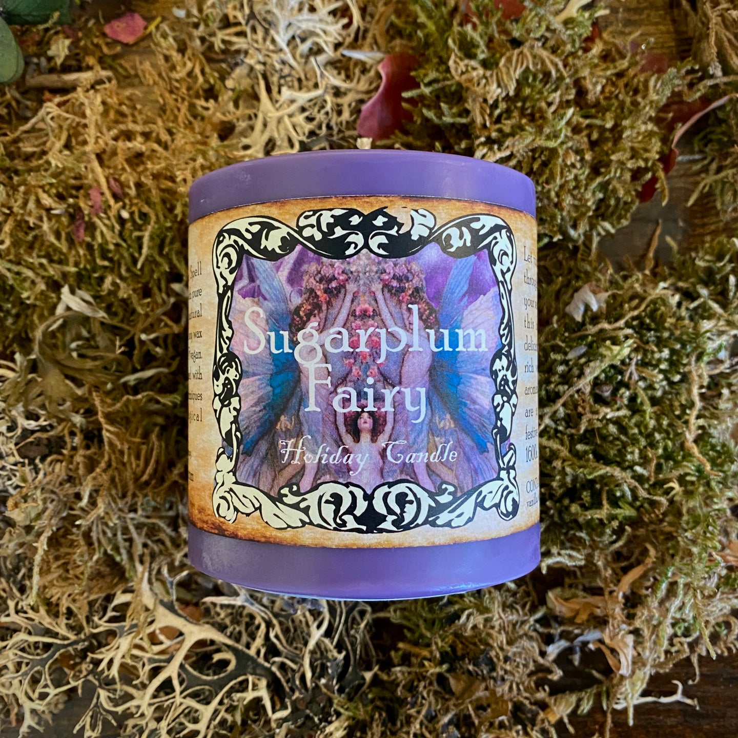 Sugar Plum Fairy Holiday Chunky Pillar Candle