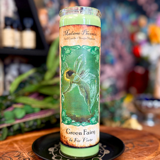 Bougie de sort rituel d’absinthe de fée verte