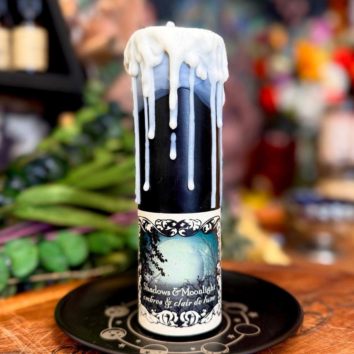 Shadows & Moonlight Halloween Samhain Spell Pillar Candle