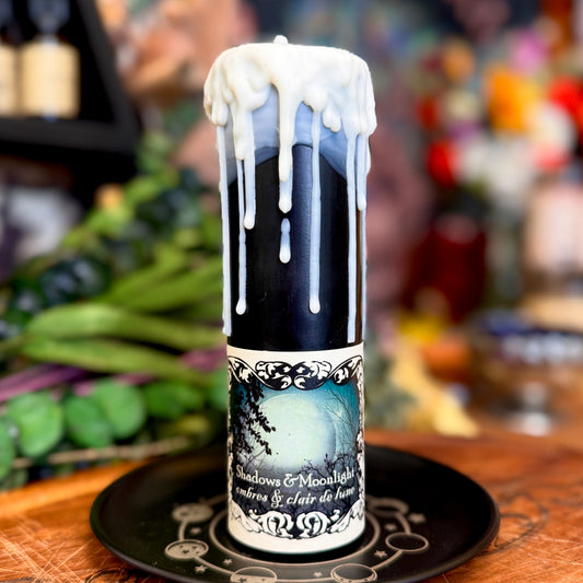Shadows & Moonlight Halloween Samhain Spell Pillar Candle