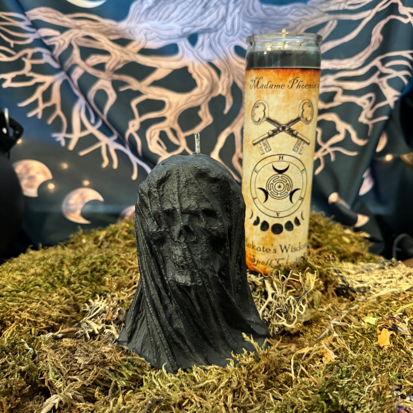 Veiled Skull Shaped Candle