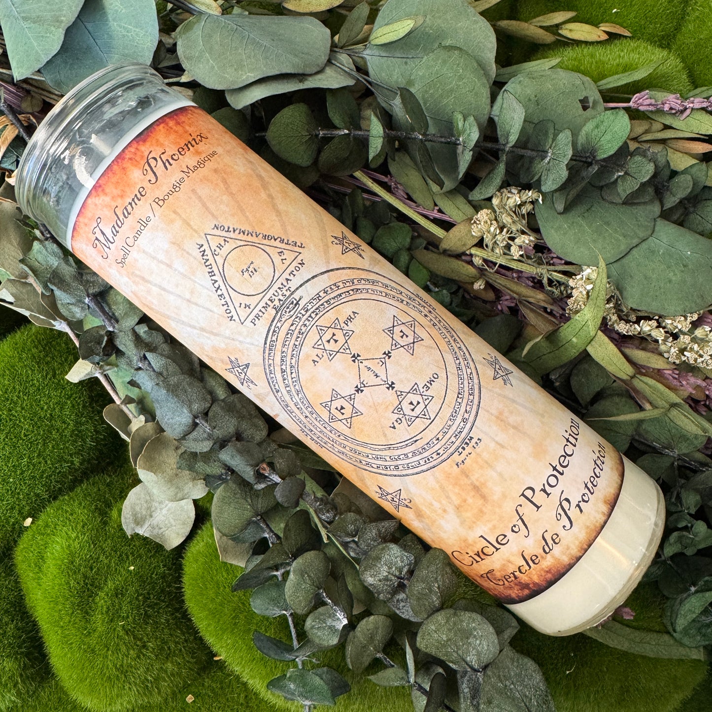 Circle of Protection Magic Spell Candle (White)