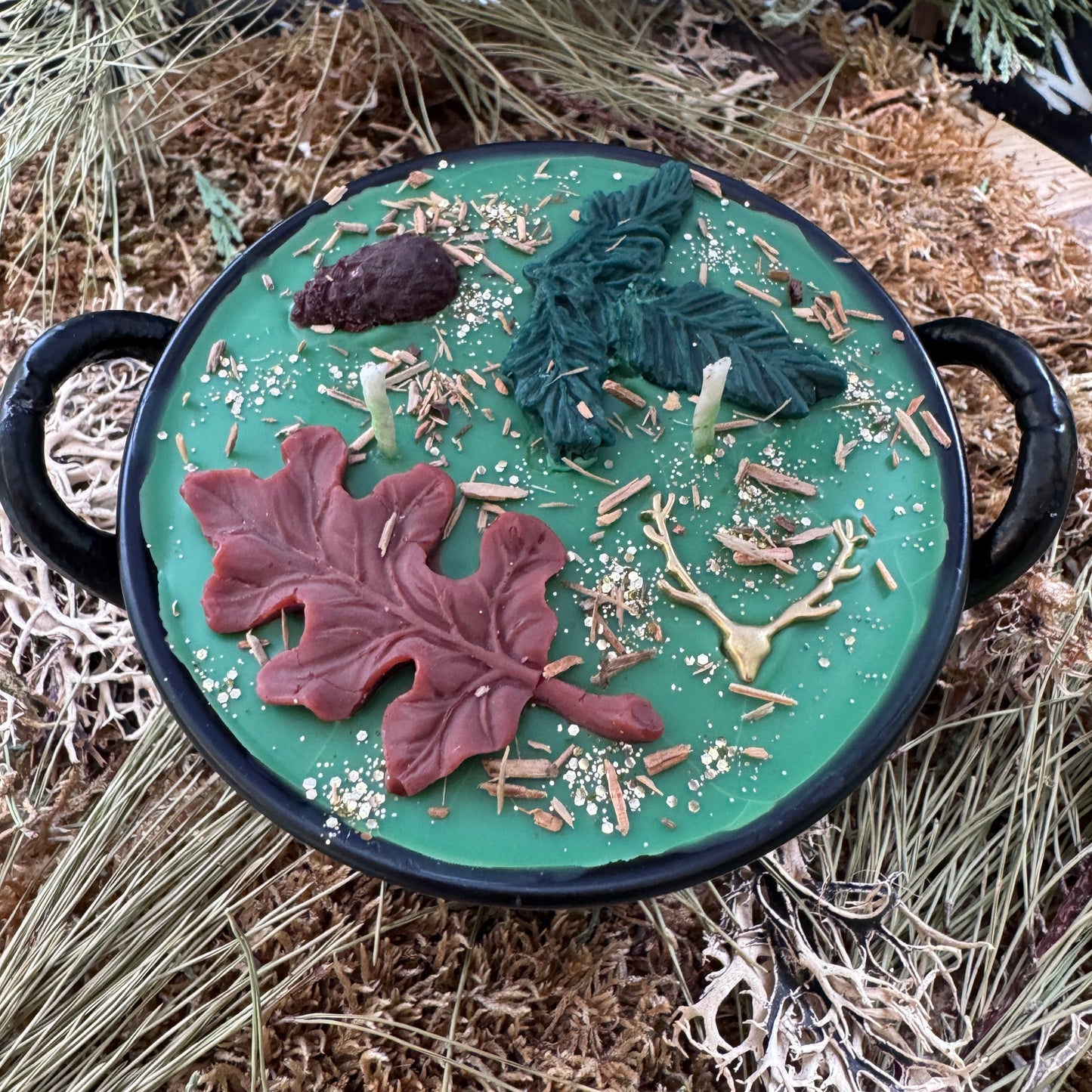 Chaudron de Cernunnos Horned One Wicca God Autel Spell Bougie