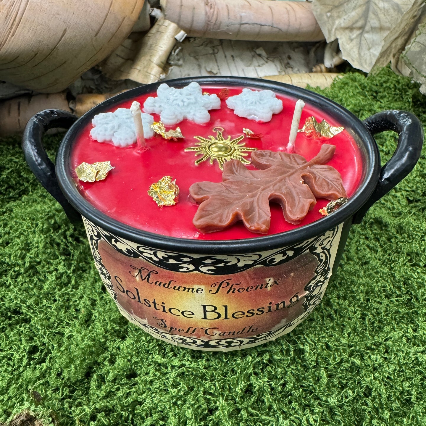 Solstice Blessing Winter Ritual Cauldron Candle