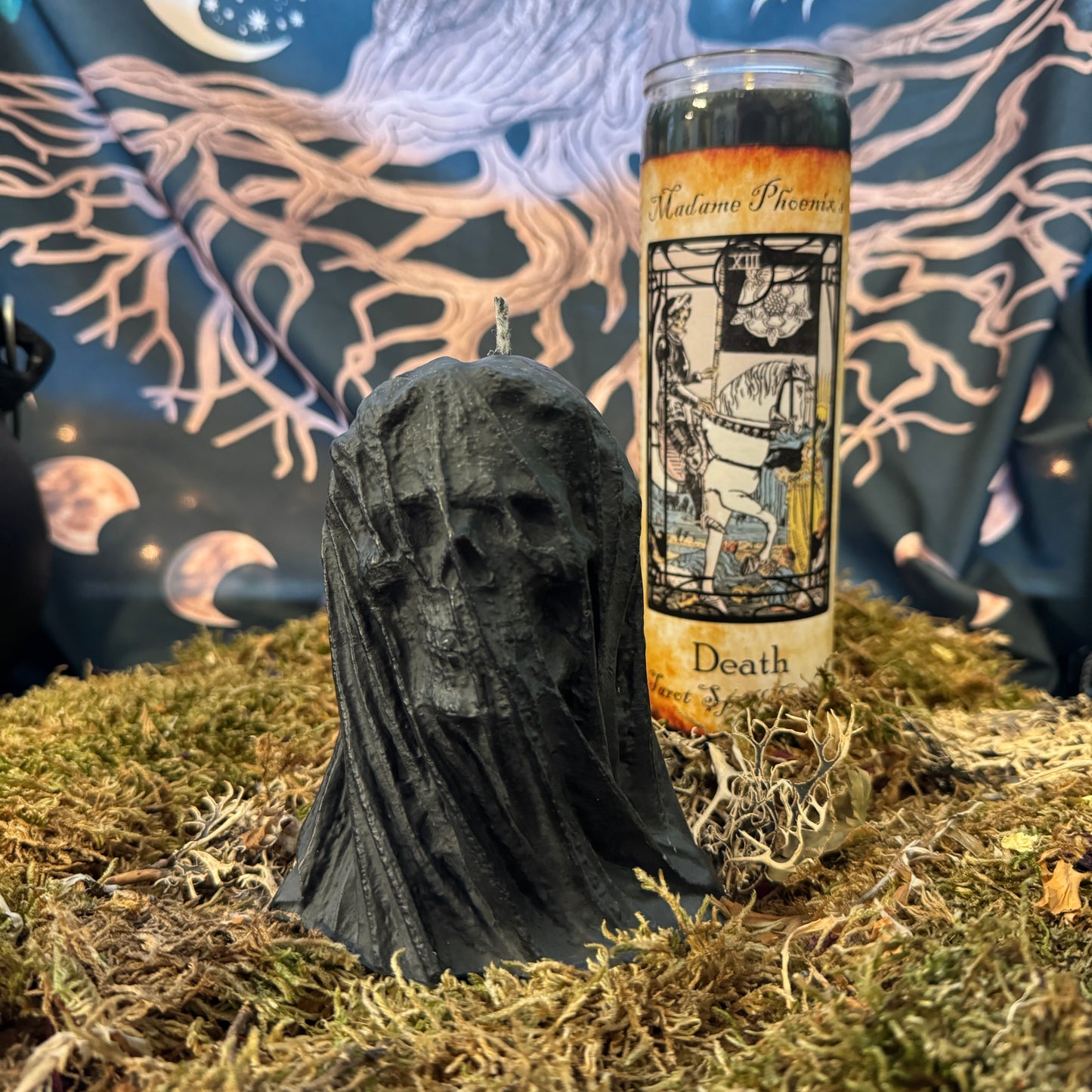 Veiled Skull Shaped Candle