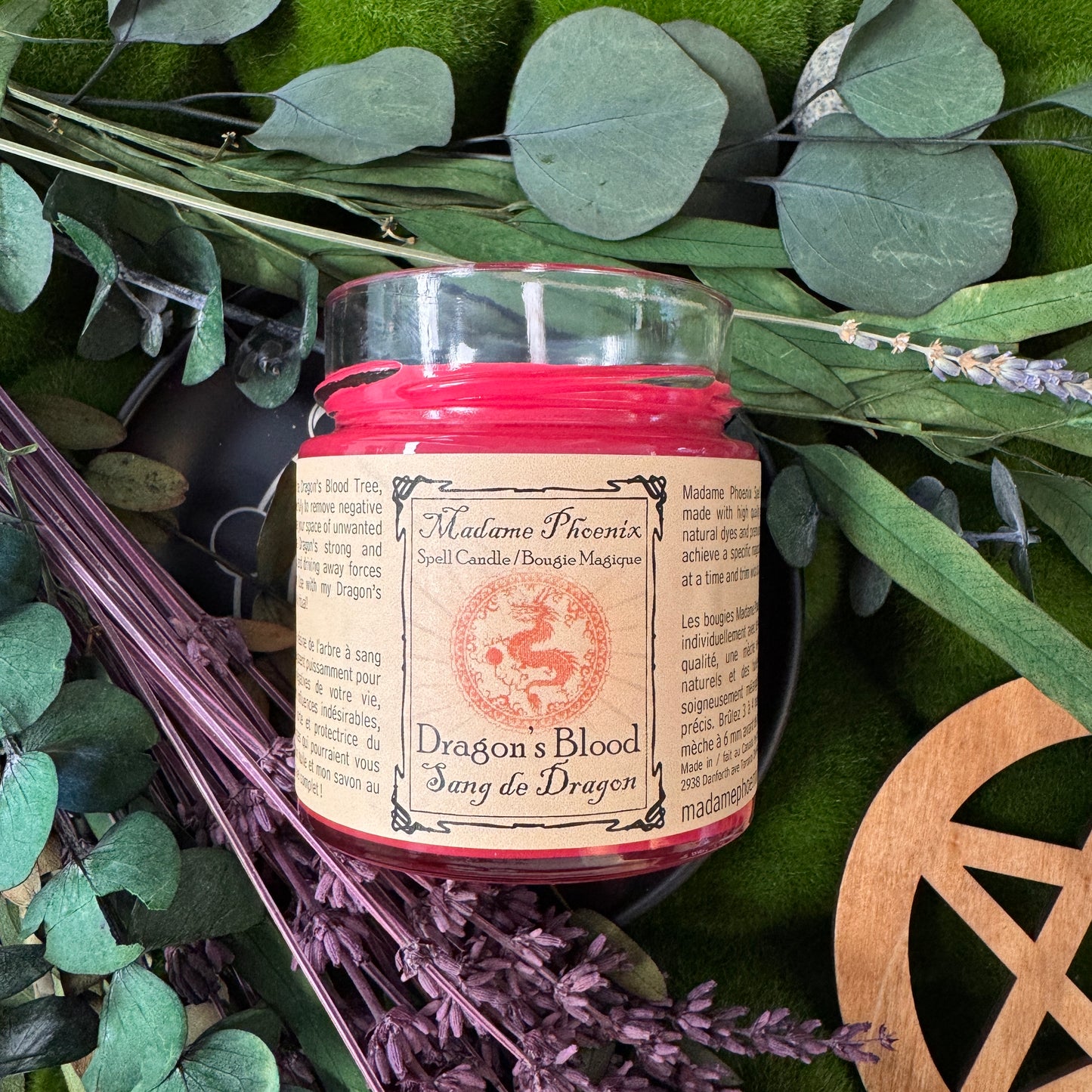 Bougie de bénédiction du sort de purification du sang du dragon