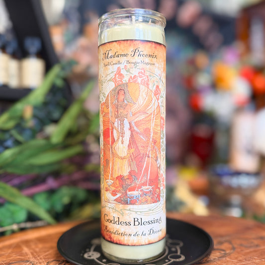 Bougie rituelle de sort magique de la déesse verte