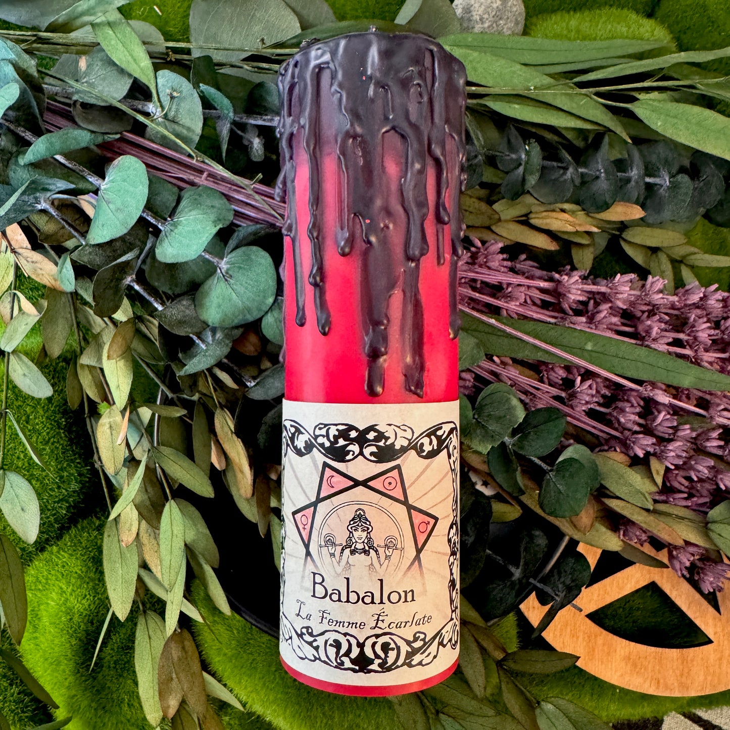Babalon Scarlet Woman Tall Pillar Candle