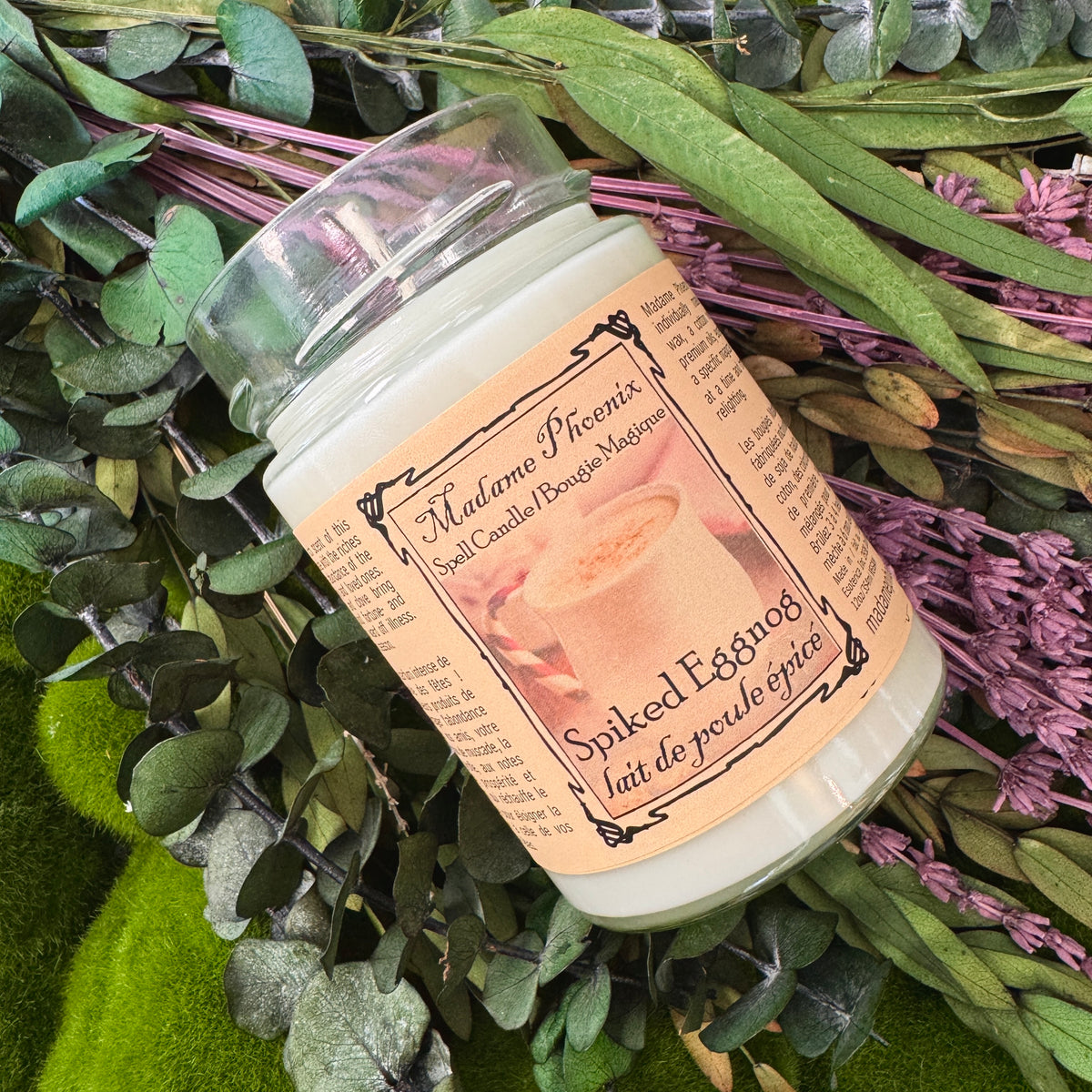 Bougie du solstice de bénédiction d’abondance saisonnière de vacances au lait de poule enrichi