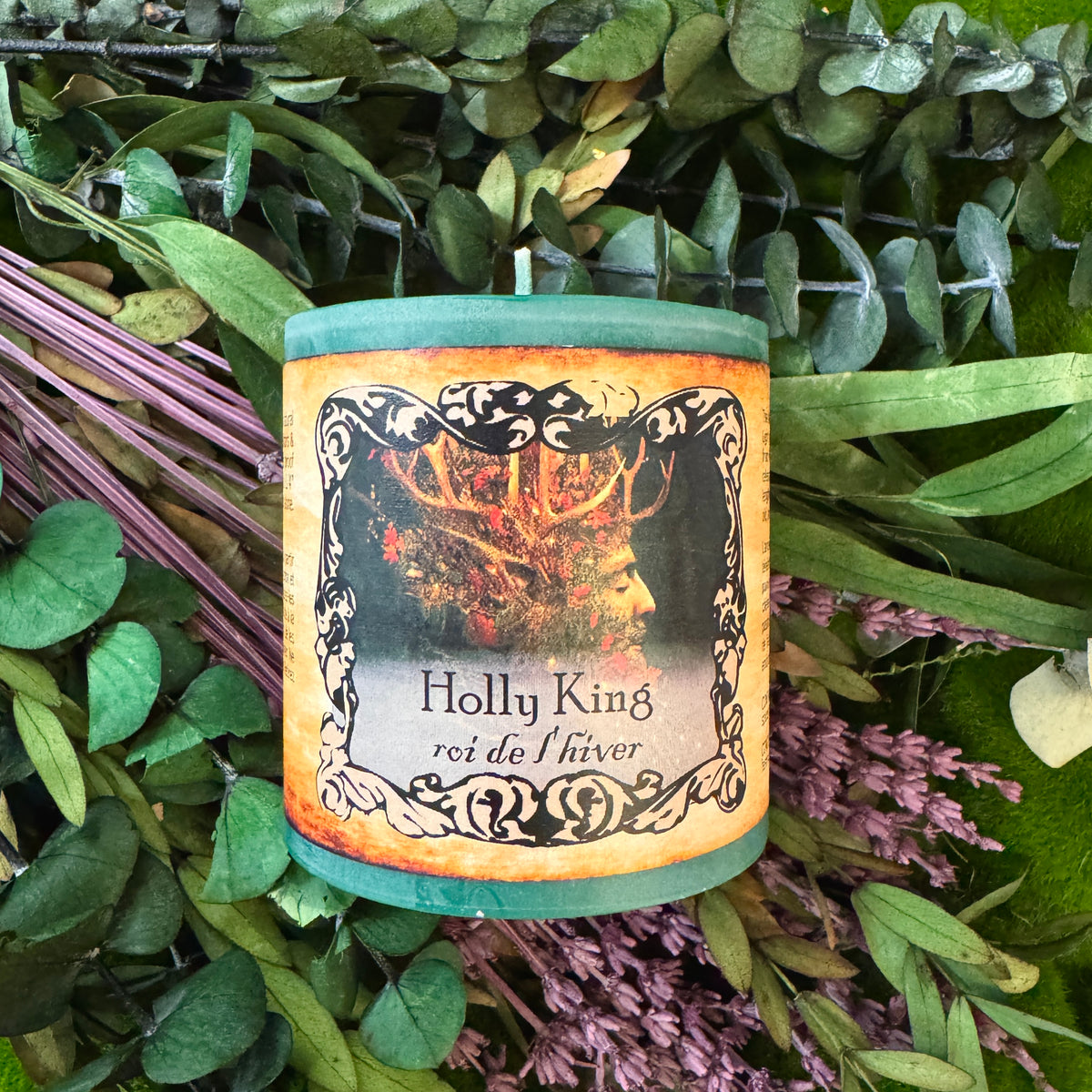 Holly King Solstice Blessing Chunky Ritual Candle