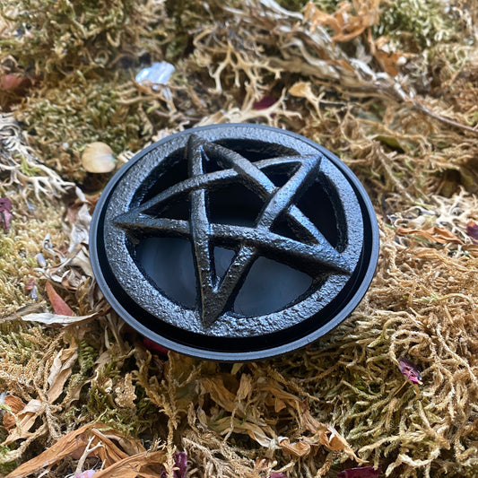 Brûle-encens pentacle en fonte