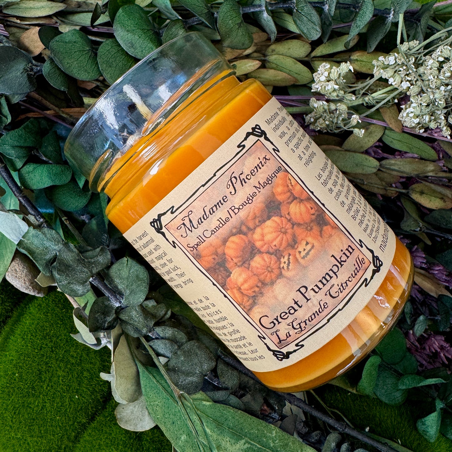 Bougie de bénédiction de récolte de prospérité de citrouille - Grande citrouille