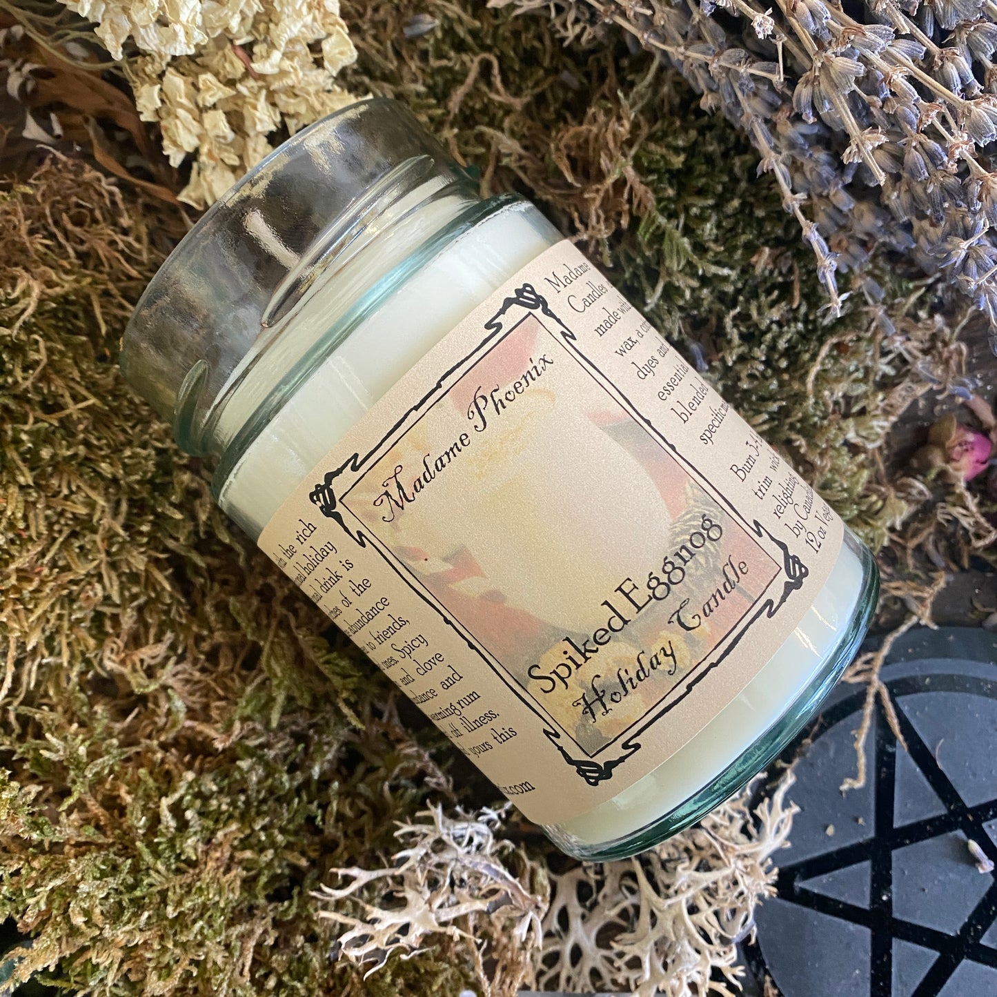 Bougie du solstice de bénédiction d’abondance saisonnière de vacances au lait de poule enrichi
