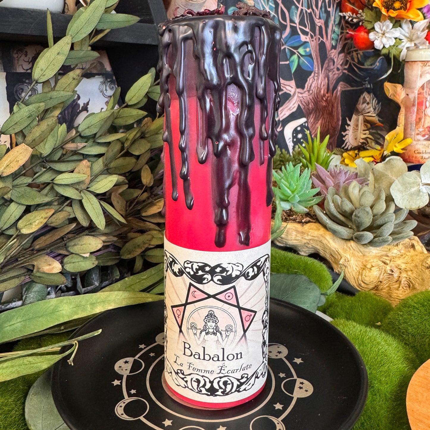 Babalon Scarlet Woman Tall Pillar Candle