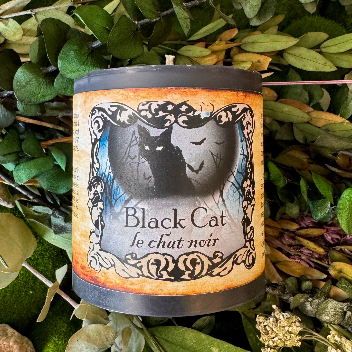Black Cat Chunky Pillar Candle
