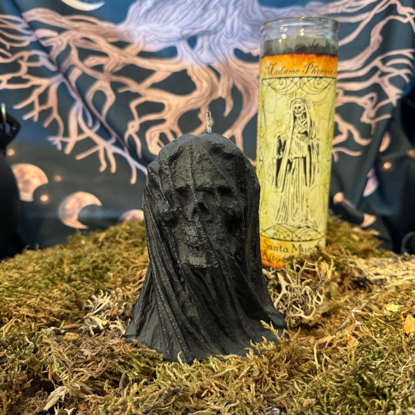 Veiled Skull Shaped Candle