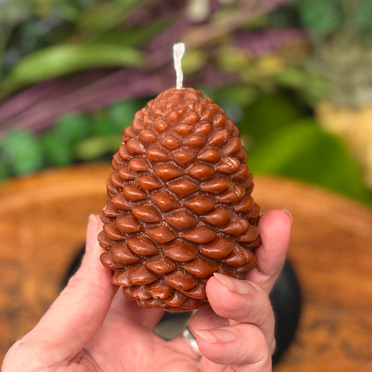 Bougie en forme de pomme de pin 